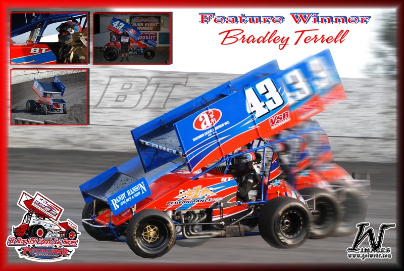 Bradley Terrell Wins Pit Stop USA Sprint Car Series Race 10 at Petaluma Speedway